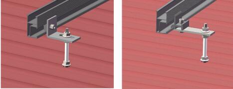 솔라 시스템 프로젝트, 태양열 시스템, 100 - 300 와트 솔라 패널을 지원하는 로마 기와 지붕 브래킷이있는 타일 지붕