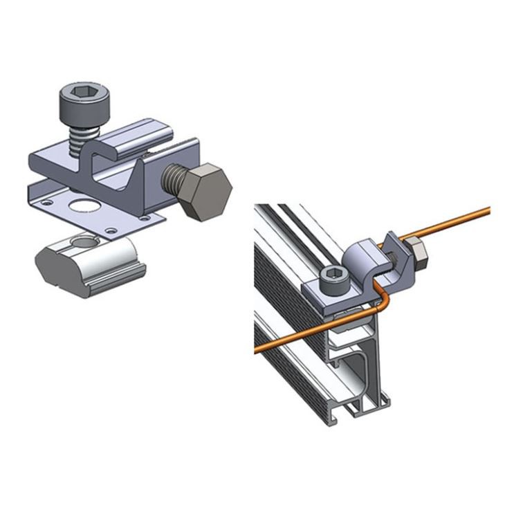Solar Panel Grounding Lug Mounting System